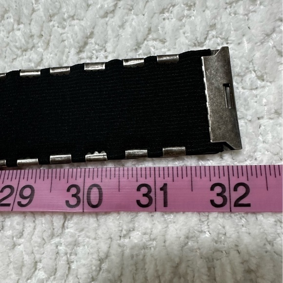 Vintage Silver Tone Metal Stretch Elastic Belt With Rose Buckle Women’s main image 6